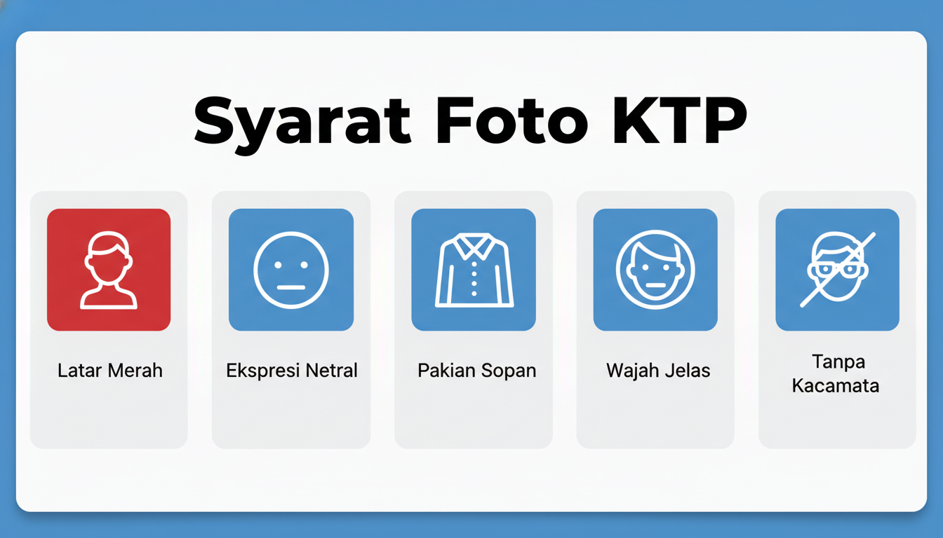 An infographic or checklist highlighting key KTP photo requirements, making complex information easy to digest.
