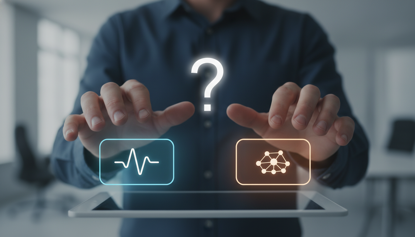 A user making a choice or decision between two options.