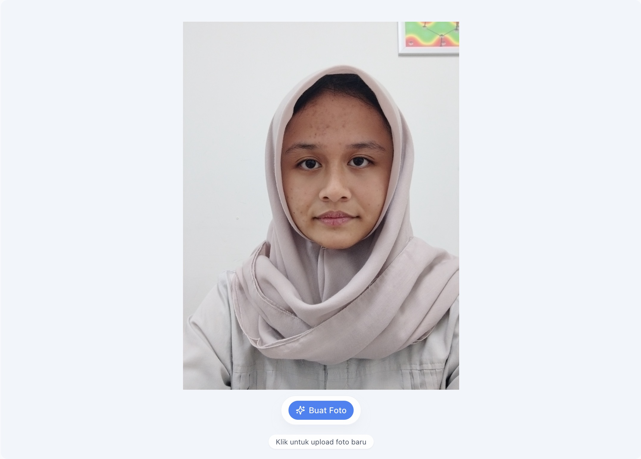Upload selfie untuk pas foto online