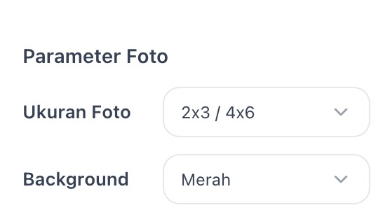 Pilihan ukuran pas foto 2x3, 3x4, 4x6