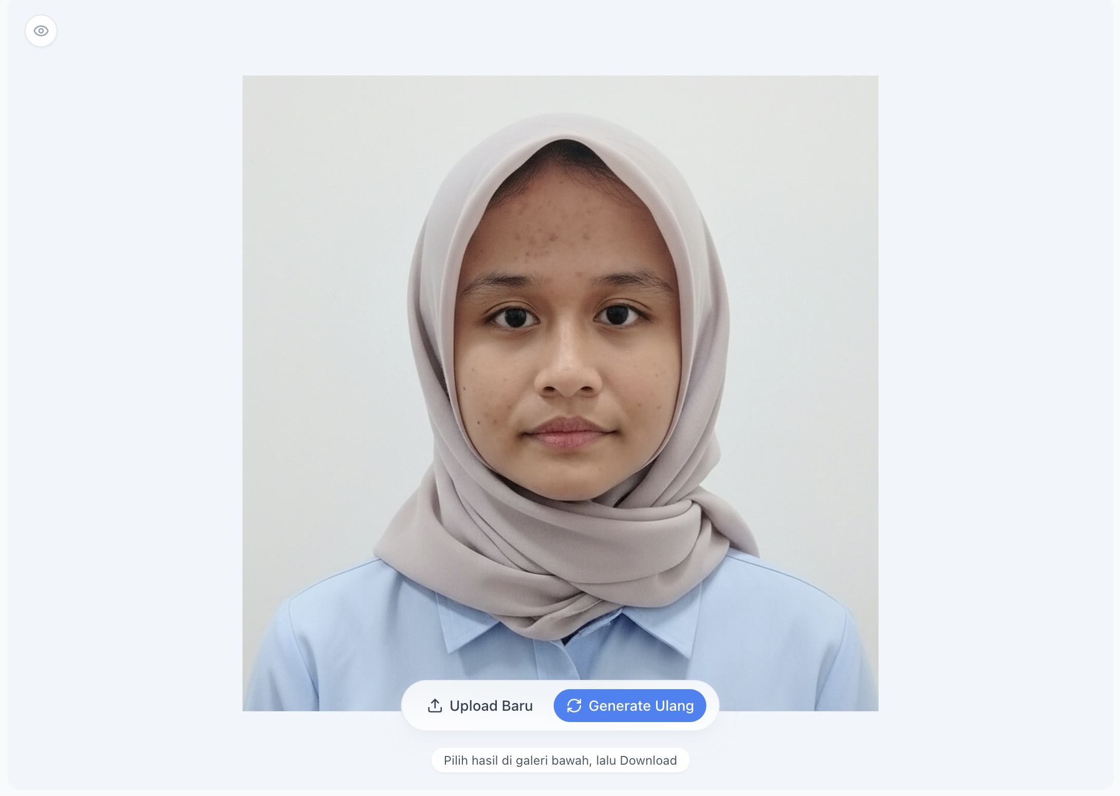 Hasil foto visa yang sudah dirapikan untuk direview